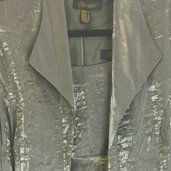 Oblique Women’s 2 Pc Formal Gown & Jacket Metallic Green Sz 14 Gala MOB - Picture 8 of 9